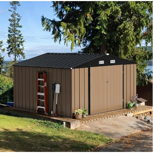 Metal Outdoor Storage Shed 10x10 FT, Patio Garden Shed, Durable Storage House