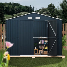 Load image into Gallery viewer, 10x12x7.5ft Steel Outdoor Storage Shed - Lockable Doors, Garden Backyard Patio Utility