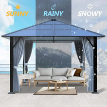 Load image into Gallery viewer, 10&#39;x10&#39; Outdoor Gazebo with Roof, Breathable Mesh Sides, and Privacy Curtains