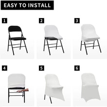 Load image into Gallery viewer, 100-Pack of Stretch Chair Protectors for Weddings, Banquets &amp; More (White)