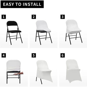 100-Pack of Stretch Chair Protectors for Weddings, Banquets & More (White)