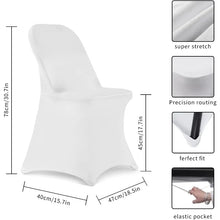 Load image into Gallery viewer, 100-Pack of Stretch Chair Protectors for Weddings, Banquets &amp; More (White)