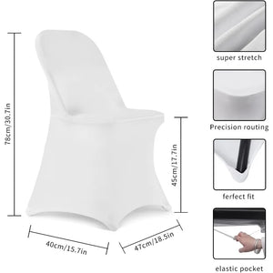 100-Pack of Stretch Chair Protectors for Weddings, Banquets & More (White)