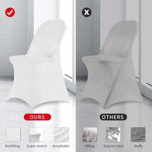 100-Pack of Stretch Chair Protectors for Weddings, Banquets & More (White)