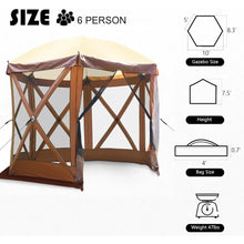 Load image into Gallery viewer, 10ft Pop Up Canopy Gazebo w/2 Wind Panels - Outdoor Shelter Tent with Ground Stakes, Bag