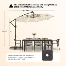 Load image into Gallery viewer, Deluxe 10ft Solar LED Offset Hanging Patio Umbrella - For Lawn, Garden, Poolside