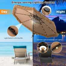 Load image into Gallery viewer, Lighted Patio Umbrella - 10ft with 32 LED Lights, 8 Ribs, Tilt Adjustment