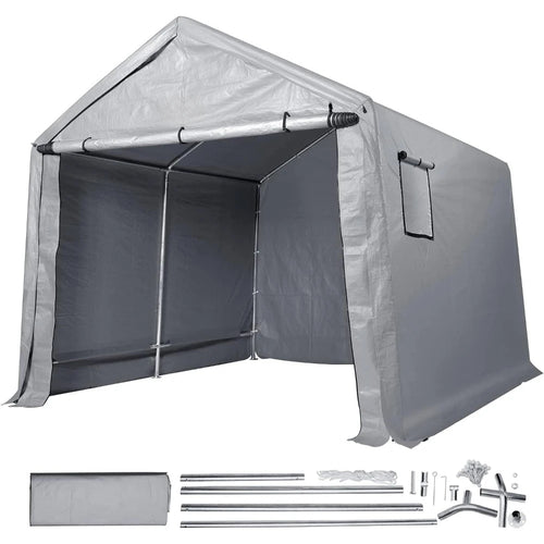 10 x 15 FT Heavy Duty Portable Garage - Outdoor Storage Shelter, Steel Metal Peak Roof Carport