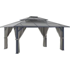 Durable 10x13ft Patio Gazebo - Aluminum Frame, Heavy-Duty Roof, Netting & Curtains