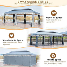 Load image into Gallery viewer, 10x20 Ft Outdoor Gazebo - Double Roof, Steel Frame, Netting, Shade Curtains for Garden