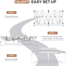 Load image into Gallery viewer, 10&#39;x20&#39; Pop-Up Canopy Tent with 6 Removable Walls, Waterproof UV50+ Gazebo