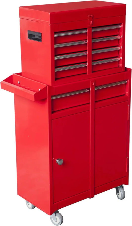 Detachable 4 Drawer Tool Chest Rolling Garage Workshop Organizer with Large Storage Cabinet