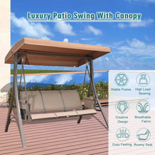 Load image into Gallery viewer, Outdoor 3-Person Patio Swing Chair | Weather-Resistant Garden Seating