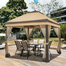 Load image into Gallery viewer, 11x11 Ft Outdoor Gazebo, Pop Up Canopy Shelter, Instant Patio Tent with 4 Sandbags