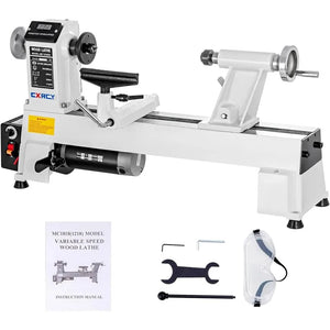 12" x 18" Woodworking Lathe - 3/4HP, 650-3800 RPM Variable Speed, Includes Goggle