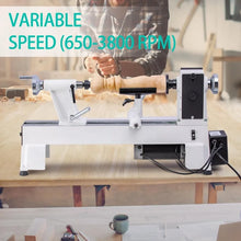 Load image into Gallery viewer, 12&quot; x 18&quot; Woodworking Lathe - 3/4HP, 650-3800 RPM Variable Speed, Includes Goggle