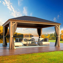 Load image into Gallery viewer, 12&#39;x16&#39; Outdoor Gazebo - Aluminum Frame and Single Galvanized Steel Roof, Metal Patio Gazebo