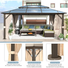 Load image into Gallery viewer, Large 12&#39;x16&#39; Outdoor Gazebo - Double Roof Canopy w/Curtains, Netting for Patio