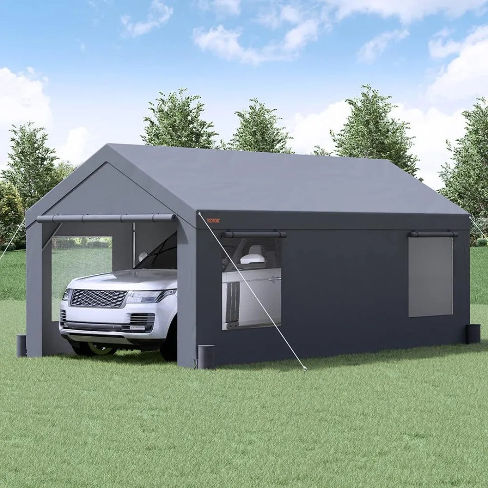 12'x20' Heavy Duty Portable Carport - Extra Large Waterproof & UV Resistant Canopy, Ideal for Trucks