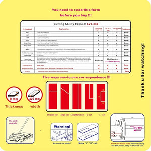 Pro 13" Vinyl Flooring Cutter, Handles LVT-330 Types up to 5/16" Thickness