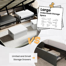 Load image into Gallery viewer, Full Size Upholstered Storage Bed: Lift Up, Modern Design Gray Grey