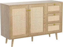 Load image into Gallery viewer, Wood Buffet Cabinet with Storage - 2 Doors, 3 Drawers, Credenza Storage Cabinet