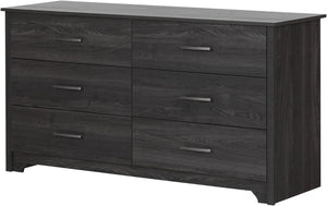 South Shore Fusion 6-Drawer Double Dresser, Gray Oak - Bedroom Furniture