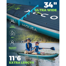 Load image into Gallery viewer, 11&#39;6&#39;&#39;/11&#39;×34&#39;&#39; Inflatable Paddle Board, Extra Wide, Stable for 2 People, 5 Handles &amp; Shoulder Strap