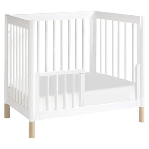 Convertible Mini Crib 4-in-1 | White & Washed Natural | Greenguard Gold Certified