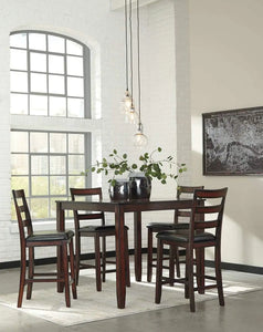 Signature Design 5-Pc Counter Height Dining Set - Table & 4 Barstools, Brown