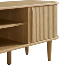 Load image into Gallery viewer, Mid-Century Modern Oak Media TV Stand, 55 inches - 15x54.5x18.5