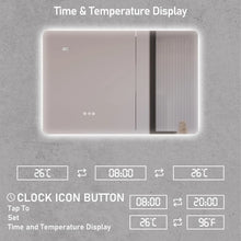 Load image into Gallery viewer, LED Backlit Mirror Medicine Cabinet, 36x24 in, 3 Color Lights, Anti-Fog, Time Function