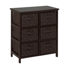 Load image into Gallery viewer, Black Woven Strap 6 Drawer Chest