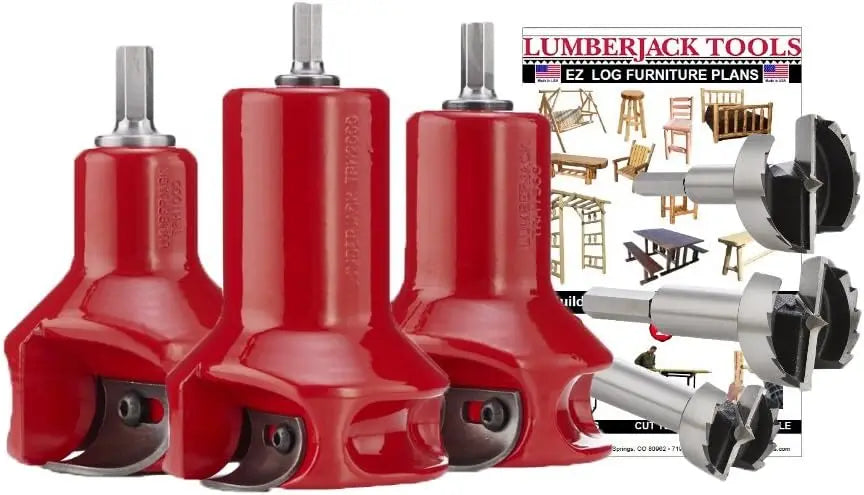 Versatile Lumberjack Tools Home Master Kit: 1, 1.5 & 2 Inch (HSK3) in Red