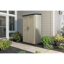 Load image into Gallery viewer, Compact 5&#39; x 2&#39; Vertical Outdoor Shed - Durable Olive Finish