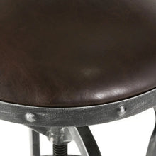 Load image into Gallery viewer, Brown Leather Bar Stool with Backrest by Noble House - Comfortable Dining Chair