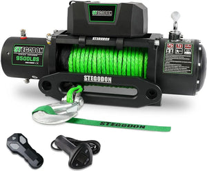 Electric Winch 9500lb 12V Waterproof Synthetic Rope, Wireless Remote