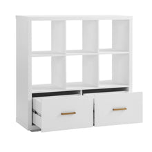 Load image into Gallery viewer, White Finish Better Homes &amp; Gardens Steele 6 Cube Storage Bookcase with Drawers