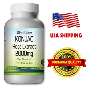 KONJAC Root Extract 120 Capsules 2000mg Weight Loss-Suppress Appetite Whole Herb PL