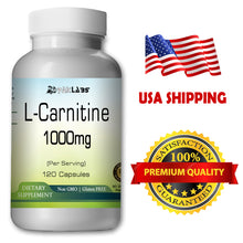 Load image into Gallery viewer, L-Carnitine 1000mg Serving 120 Capsules High Potency, Best Quality HUGE BOTTLE PL