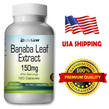 Load image into Gallery viewer, Banaba Leaves Extract 150mg High Potency Big Bottle 120 Capsules PL