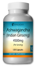 Load image into Gallery viewer, Ashwagandha Capsules 4500 mg 120 Maximum Strength Indian Ginseng USA SHIPPING - Sunlight