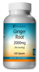 Ginger Root 1500mg Large bottles Of 120 Capsules Per Serving Sunlight