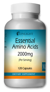 EAA - Essential Amino Acids 2000mg Large Bottles Of 120 Capsules Per Serving Sunlight