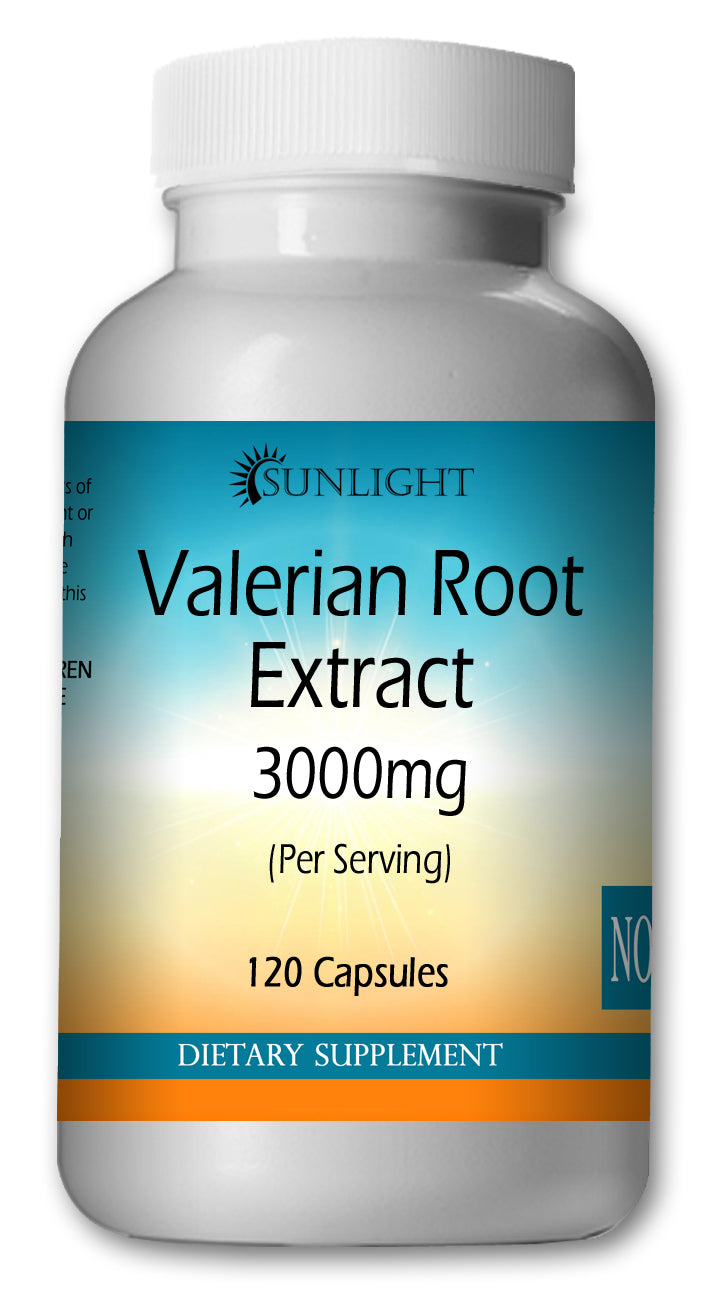 Valarian Root 3000mg Large Bottles Of 120 Capsules Per Serving Sunlight