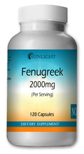 Load image into Gallery viewer, Fenugreek 2000mg Large Bottles Of 120 Capsules Per Serving Sunlight