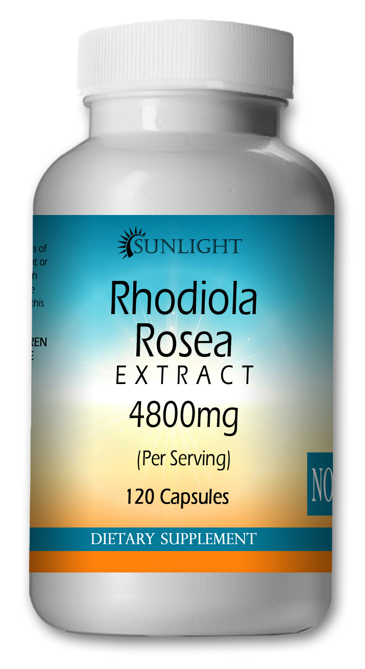 Rhodiola Rosea 4800mg Large Bottles Of 120 Capsules Per Serving  Sunlight