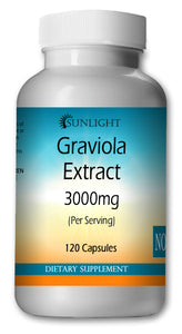 Graviola Extract 3000mg Large Bottles Of 120 Capsules Per Serving  Sunlight
