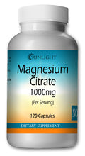 Load image into Gallery viewer, Magnesium Citrate 1000mg Large Bottles Of 120 Capsules Per Serving Sunlight