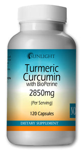 Turmeric Curcumin 2850mg Large Bottles Of 120 Capsules Per Serving Sunlight